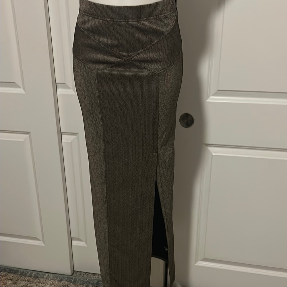 Free People Gray Maxi Pencil Skirt with Slit - Picture 4 of 10